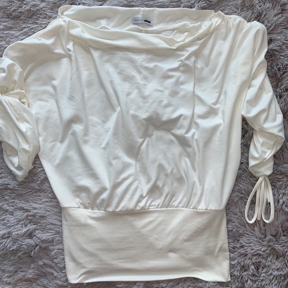 Run with it ivory top - Fashion Nova
